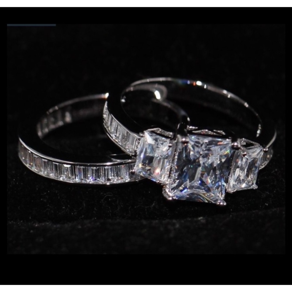 ‼️LAST CHANCE‼️ STERLING SILVER 2 PIECE BRIDAL SET - Picture 10 of 11